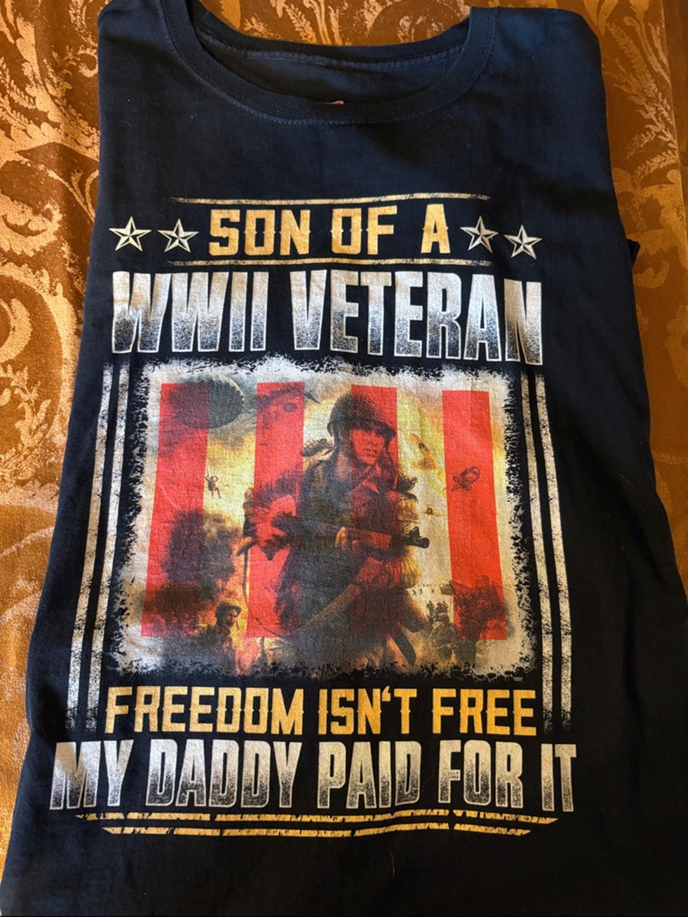 Son of a WWII Veteran Graphic Short Sleeved Tee -Black 4X